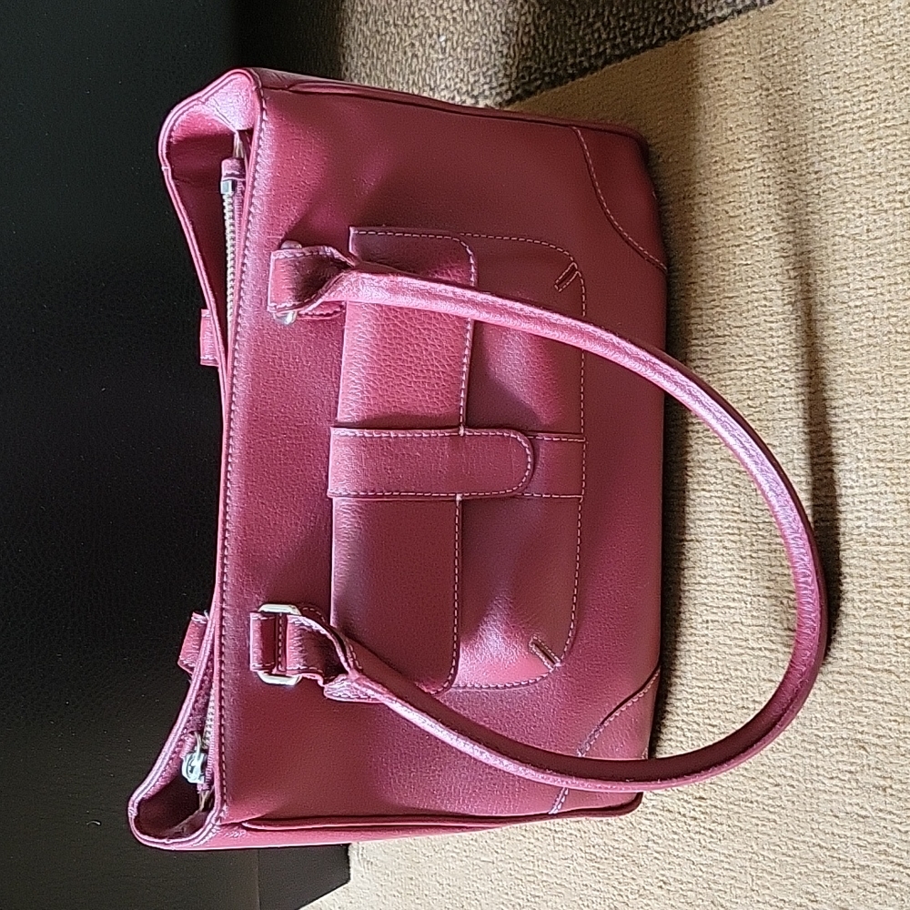 Ann Taylor Loft Red Leather Handbqg
